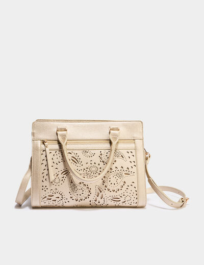 Sac rectangulaire bandouli&egrave;re ajustable couleur or femme