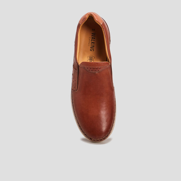 Mocassins Walking Confort marron homme