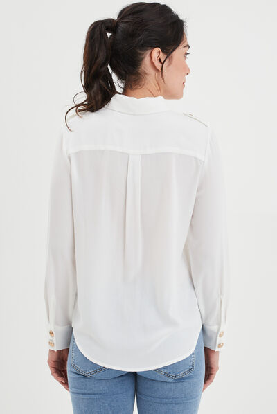 Chemise manches longues Mosquitos blanc femme