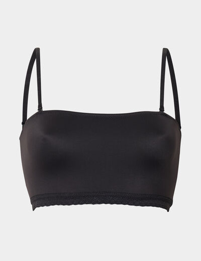Soutien-gorge bandeau bretelle amovible noir femme