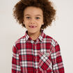 Chemise 1 poche manches longues coton rouge garçon