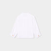 Chemise col mao en gaze de coton blanc b&eacute;b&eacute; gar&ccedil;on