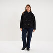 Manteau court double boutonnage noir femme grande taille