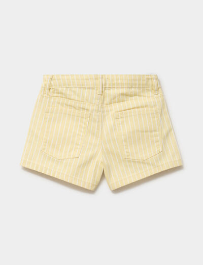 Short ajust&eacute; 5 poches coton jaune fille