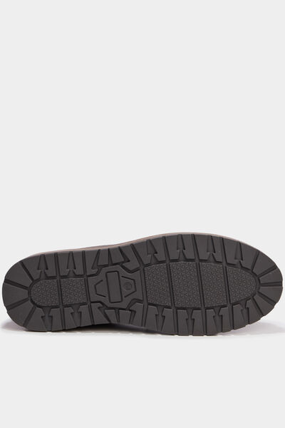 Boots &agrave; lacets en cuir marron homme