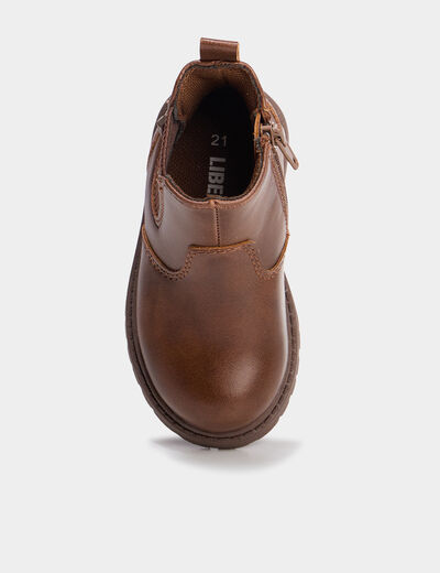 Bottines chelsea crant&eacute;es Liberto marron b&eacute;b&eacute; gar&ccedil;on