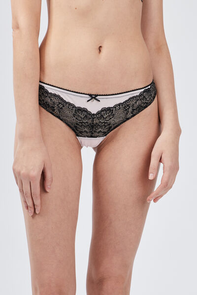 Culotte tanga rose clair femme