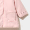 Manteau doubl&eacute; &agrave; capuche rose clair b&eacute;b&eacute; fille