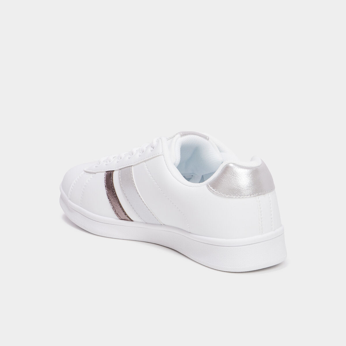 Tennis basses &agrave; lacets Creeks Tahana gris argent femme