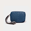 Sac bandoulière matelassé bleu canard femme