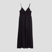 Robe longue évasée buste macramé noir femme