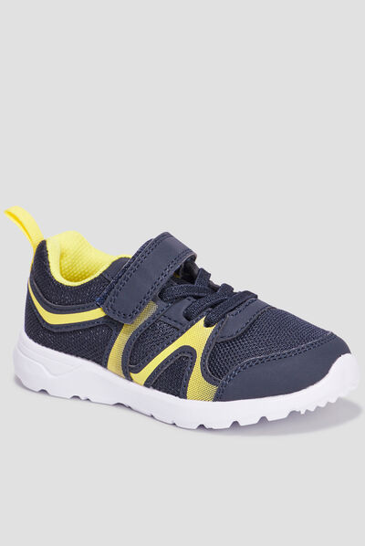 Baskets running à scratchs Rexited bleu marine garçon