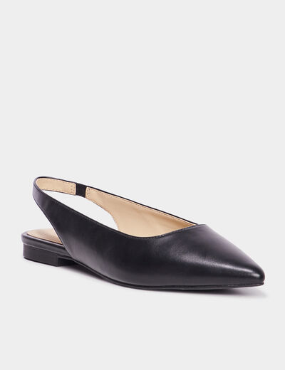 Ballerines slingback pointues noir femme