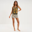 Ensemble pyjama short coton Le Roi lion vert kaki femme