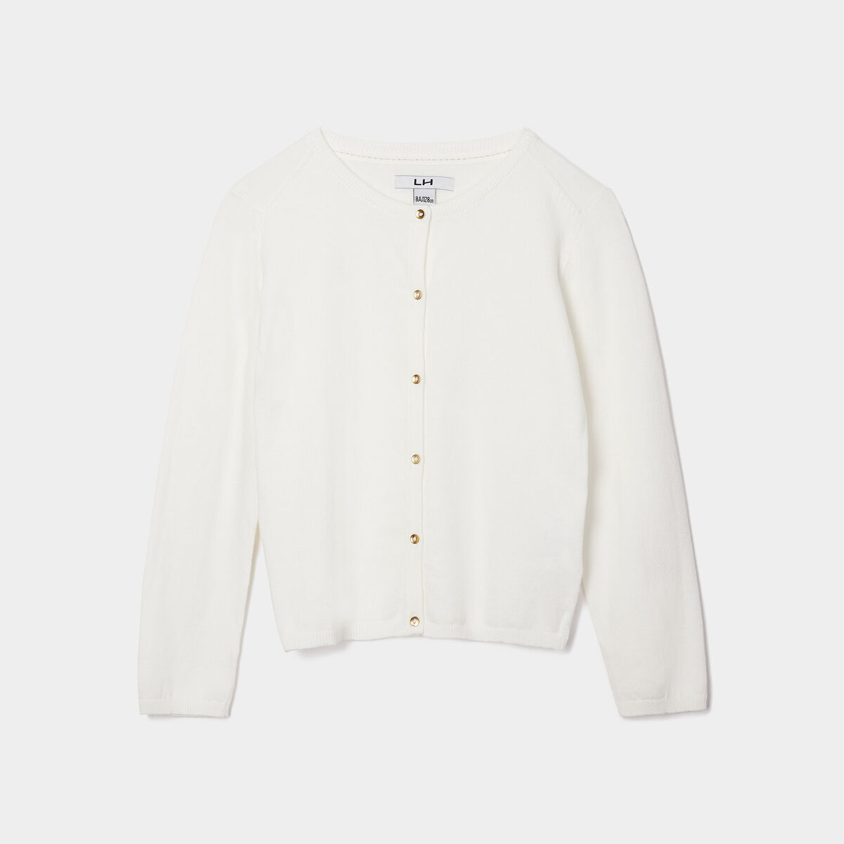 Gilet boutonné ivoire fille
