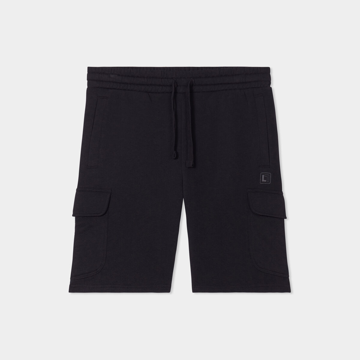 Bermuda de jogging avec poches c&ocirc;t&eacute;s noir homme