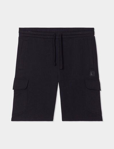 Bermuda de jogging avec poches côtés noir homme