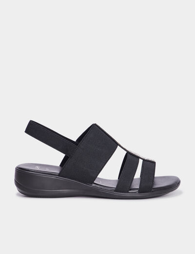 Sandales talons compensés noir femme