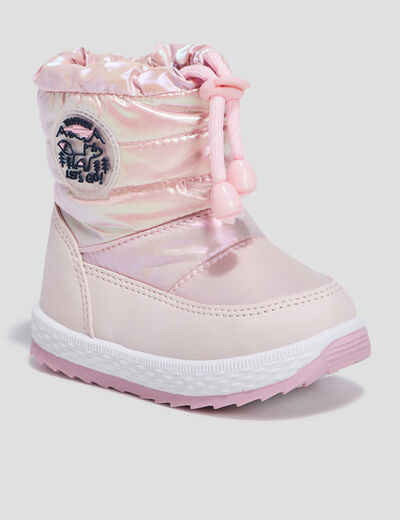 Bottes de neige lien de resserrage rose bébé fille