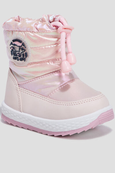 Bottes de neige lien de resserrage rose b&eacute;b&eacute; fille