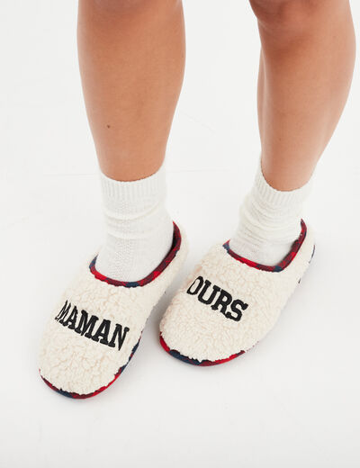 Chaussons mules Noël sable femme