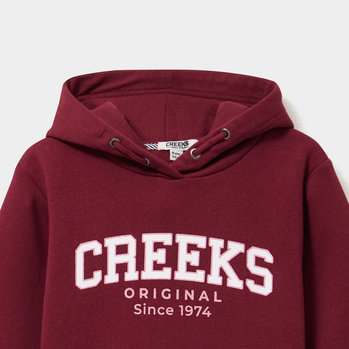 Sweat &agrave; capuche hoodie &agrave; logo bordeaux fille
