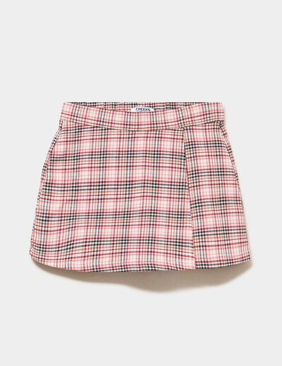 Jupe-short taille &eacute;lastiqu&eacute;e rose fille