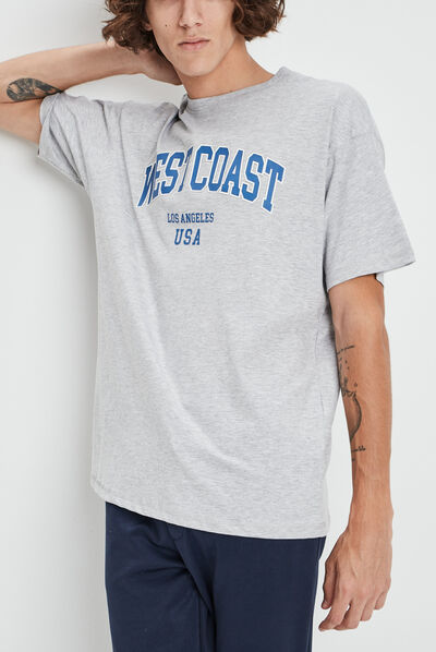 T-shirt manches courtes gris clair homme