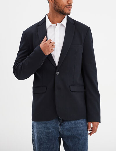 Veste costume boutonnée 1 poche buste bleu foncé homme