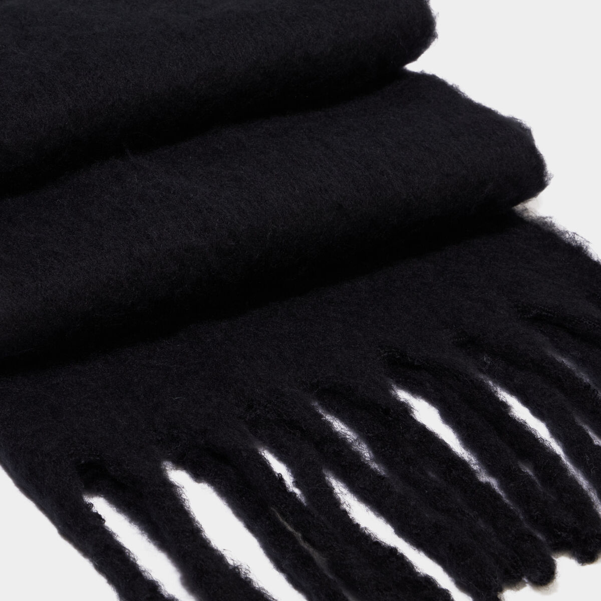 &Eacute;charpe &agrave; franges noir fille