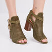 Sandales à talons vert kaki femme