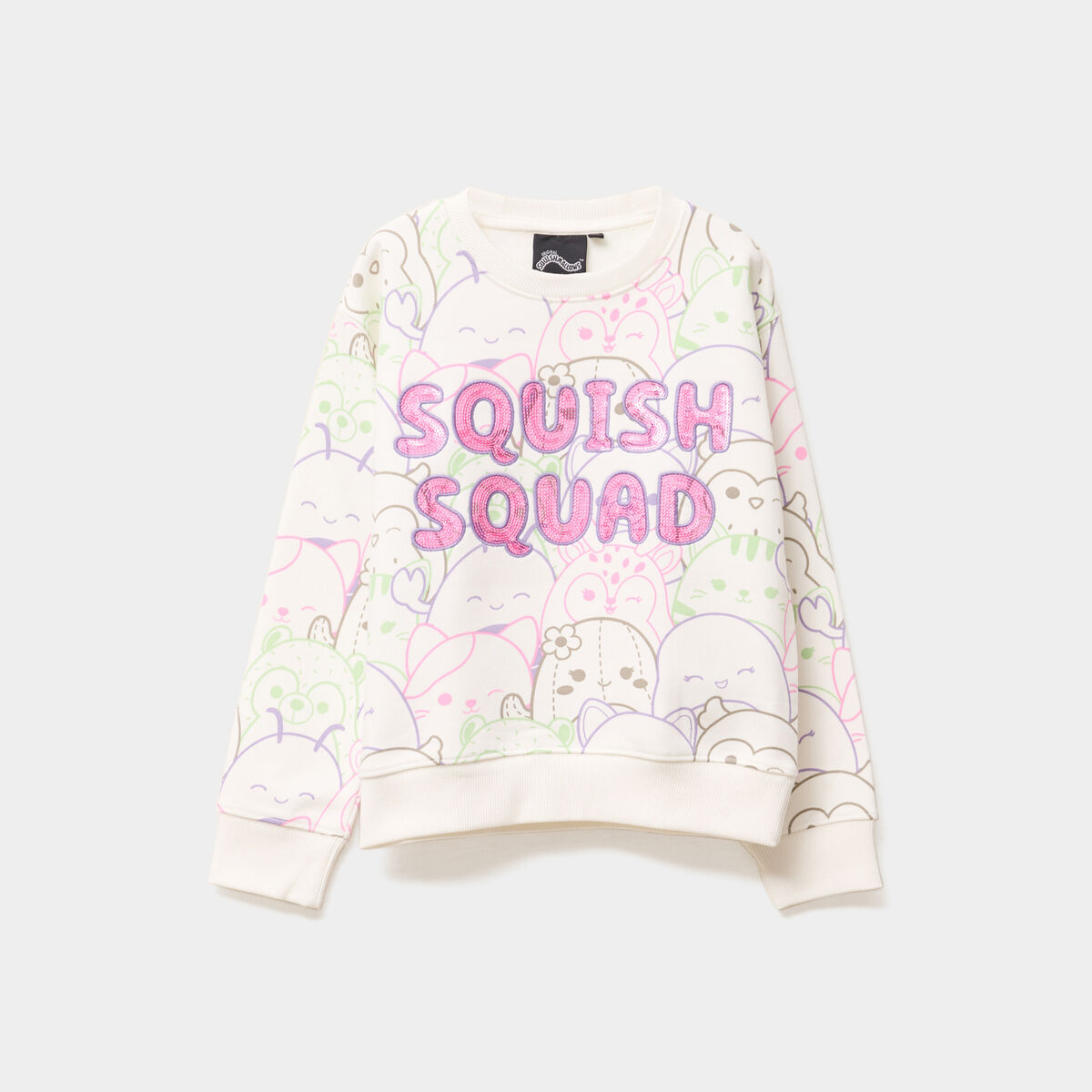 Sweat à sequins Squishmallow ivoire fille