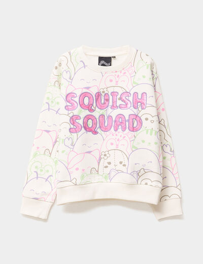 Sweat à sequins Squishmallow ivoire fille