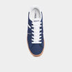 Tennis basses à lacets effet daim bleu marine homme
