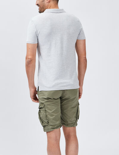 Polo en coton manches courtes gris homme