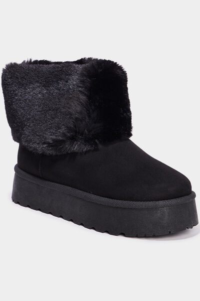 Boots avec fausse fourrure noir femme