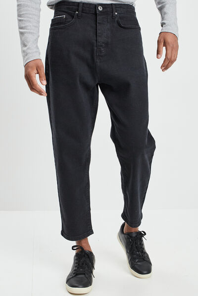 Jeans droit denim noir homme