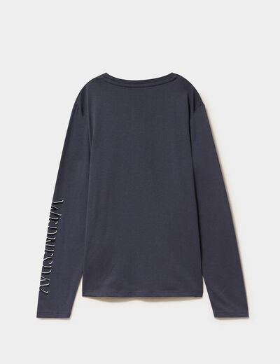 T-shirt coton Wednesday Mercredi gris fille