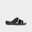 Mules brides crois&eacute;es &agrave; strass noir femme