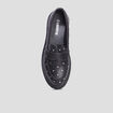 Mocassins crantés à clous noir femme