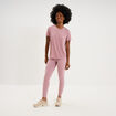 T-shirt de sport droit manches courtes mauve femme