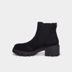 Bottines chelsea talons crant&eacute;s noir femme