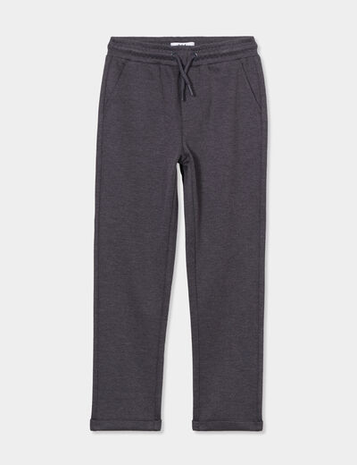 Pantalon jogging molleton élastiqué gris garçon