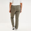 Pantalon droit taille haute extensible vert kaki femme grande taille