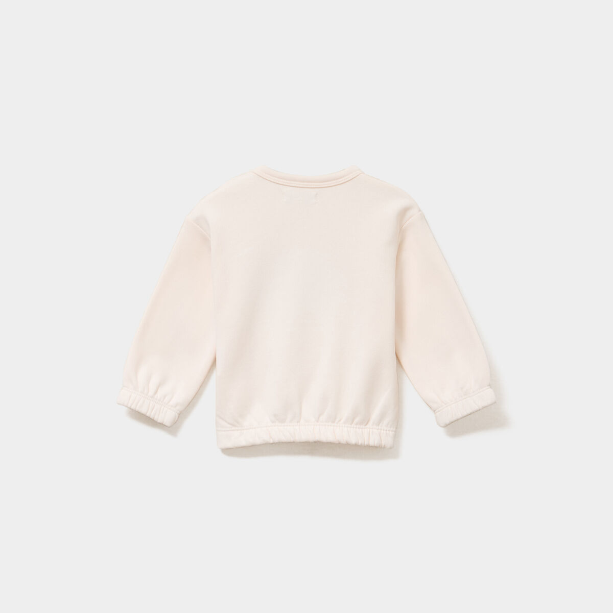 Sweat molletonn&eacute; &eacute;paule boutonn&eacute;e creme b&eacute;b&eacute; fille