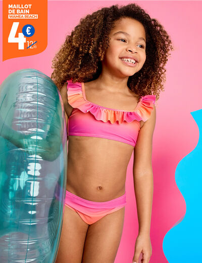 Maillot de bain 2 pi&egrave;ces orange fille