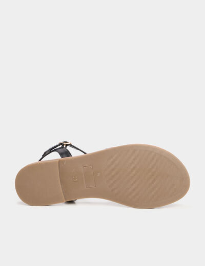 Sandales plates noir femme