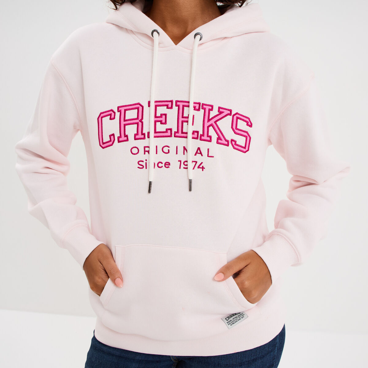 Sweat &agrave; capuche hoodie rose clair femme