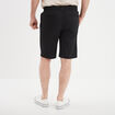 Bermuda chino à coulisse lin mélangé noir homme