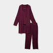Ensemble pyjama 3 pi&egrave;ces prune femme